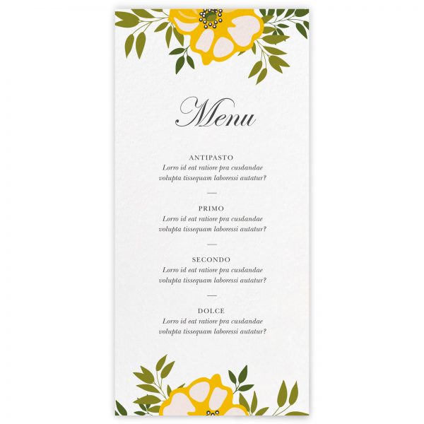 Menu ricevimento Aghata