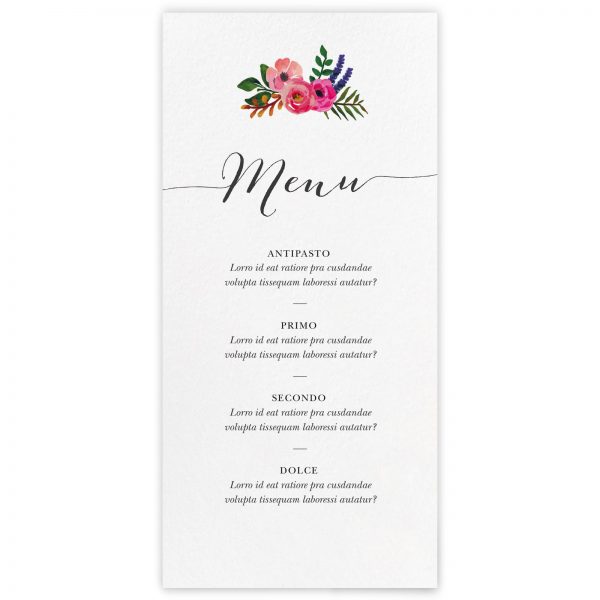 Menu ricevimento Mary