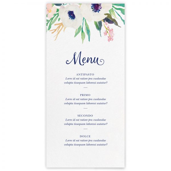 Menu ricevimento Margaret