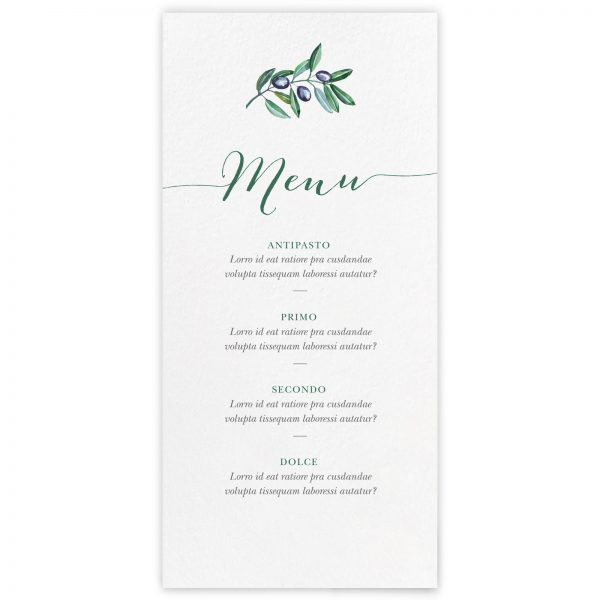 Menu ricevimento Olivia