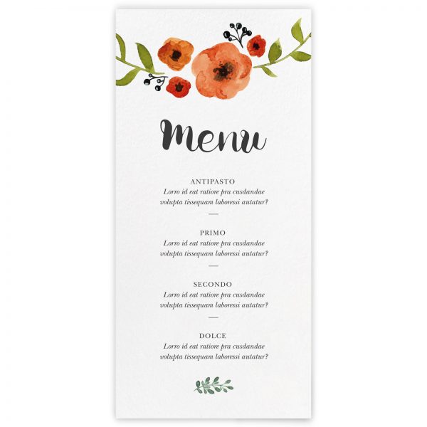 Menu ricevimento Kimberley