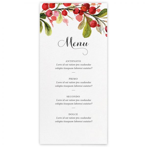 Menu ricevimento Evie